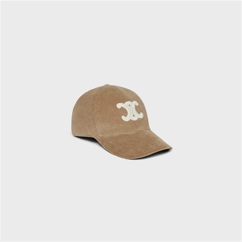 Celine Triomphe Baseball Cap In Corduroys .